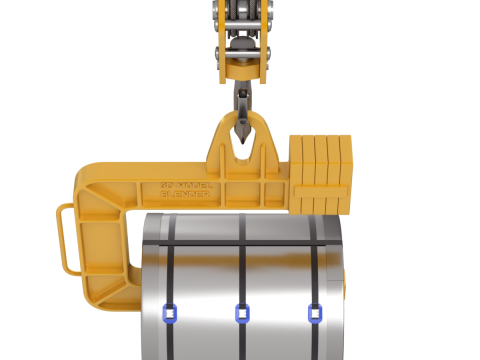 Coil Lifter with Steel Coil Model 3D