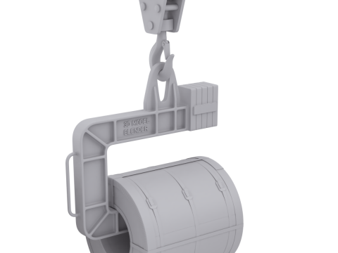 Coil Lifter with Steel Coil Model 3D
