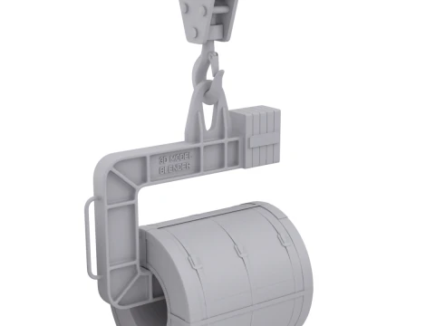 Coil Lifter with Steel Coil 3D Model