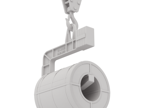 Coil Lifter with Steel Coil Model 3D