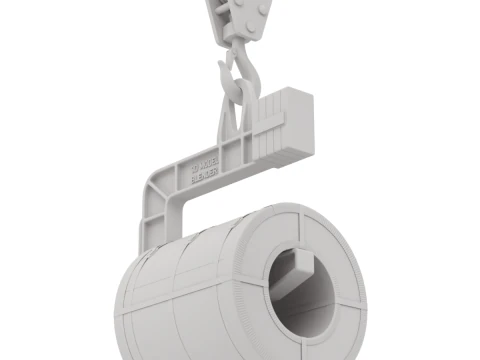 Coil Lifter with Steel Coil 3D Model