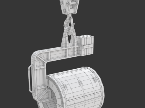 Coil Lifter with Steel Coil Model 3D