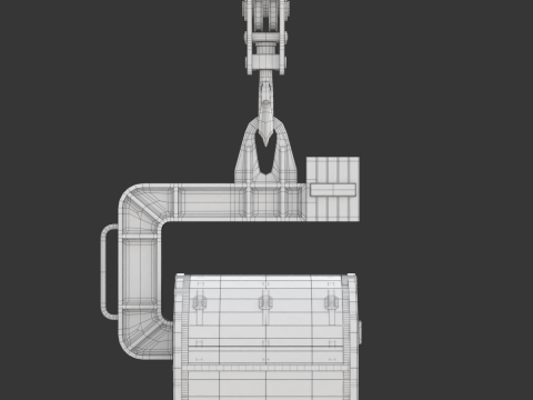 Coil Lifter with Steel Coil Model 3D