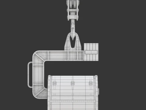 Coil Lifter with Steel Coil 3D Model