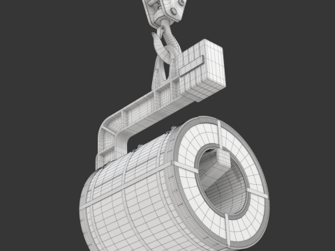 Coil Lifter with Steel Coil Model 3D