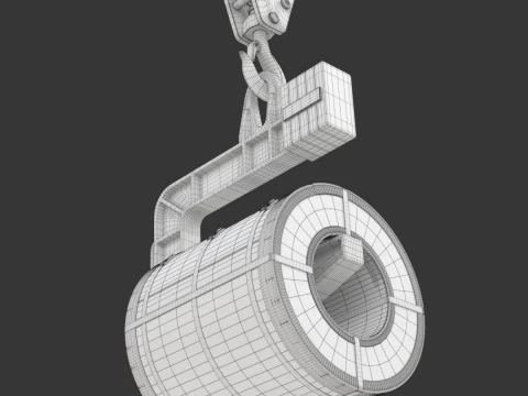 Coil Lifter with Steel Coil 3D Model