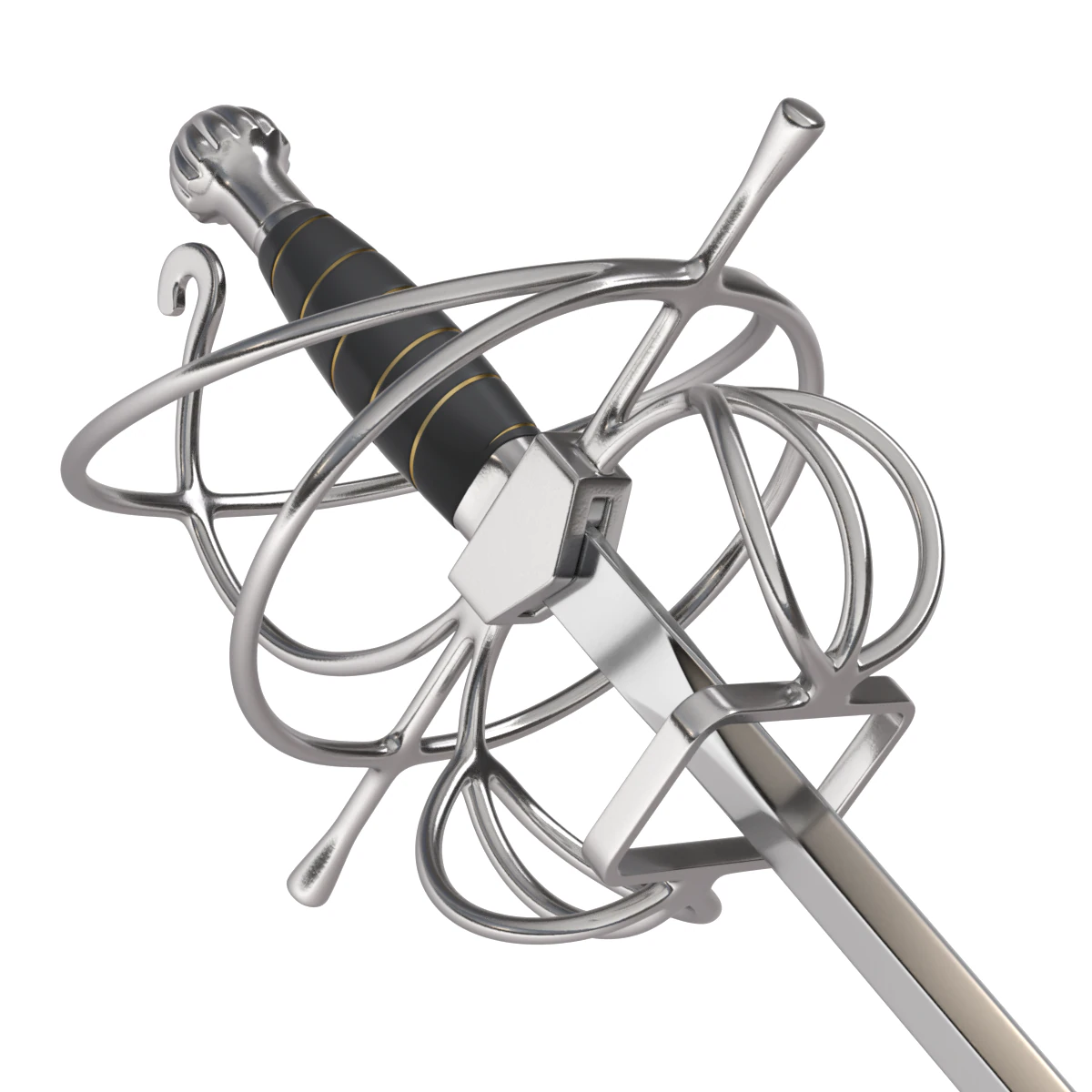 Medieval Fencing Sword 3D Model .c4d .max .obj .3ds .fbx .stl .blend