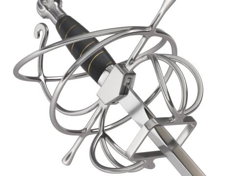 Espada de Esgrima Medieval Modelo 3D