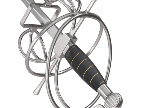 Medieval Fencing Sword 3D Model