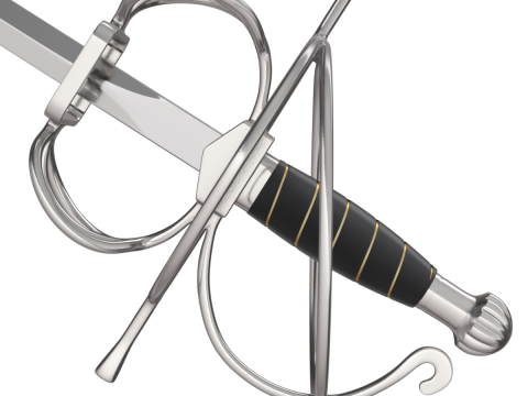 Medieval Fencing Sword 3D Model