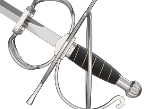 Medieval Fencing Sword 3D Model