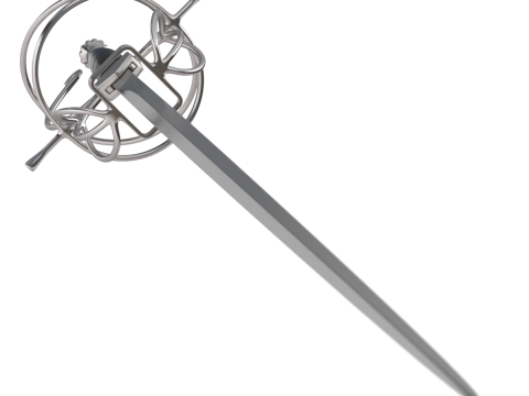 Medieval Fencing Sword 3D Model
