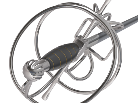 Medieval Fencing Sword 3D Model