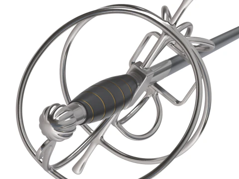 Medieval Fencing Sword 3D Model
