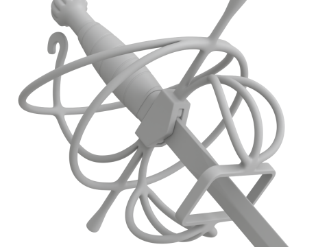 Medieval Fencing Sword 3D Model