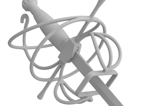 Medieval Fencing Sword 3D Model