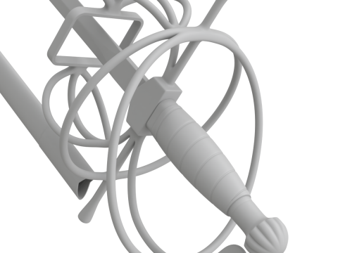 Medieval Fencing Sword 3D Model