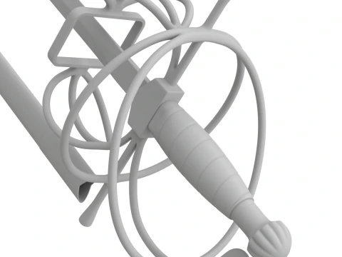 Medieval Fencing Sword 3D Model