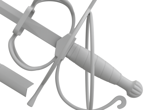 Medieval Fencing Sword 3D Model