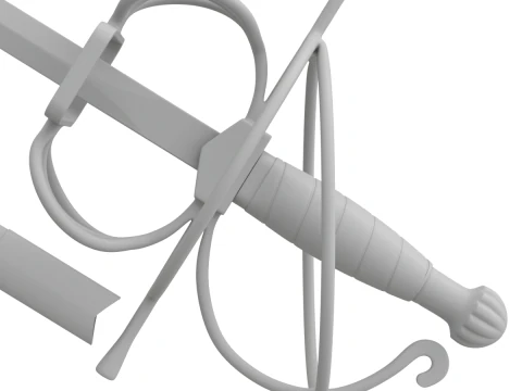 Medieval Fencing Sword 3D Model