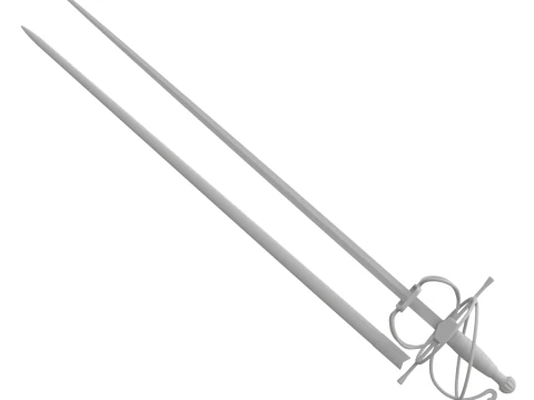 Medieval Fencing Sword 3D Model