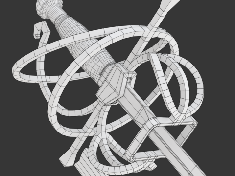 Medieval Fencing Sword 3D Model