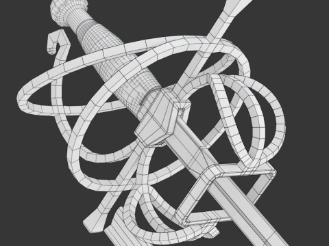 Medieval Fencing Sword 3D Model
