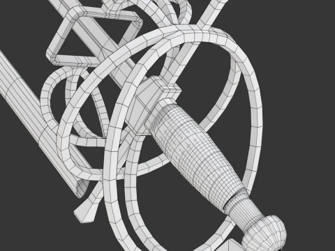 Medieval Fencing Sword 3D Model