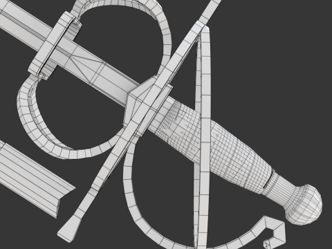 Medieval Fencing Sword 3D Model
