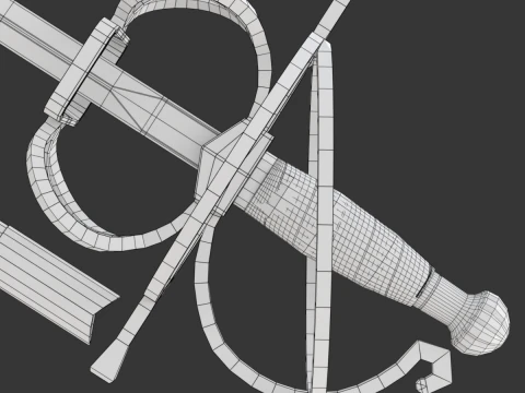 Medieval Fencing Sword 3D Model