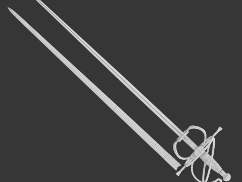 Medieval Fencing Sword 3D Model