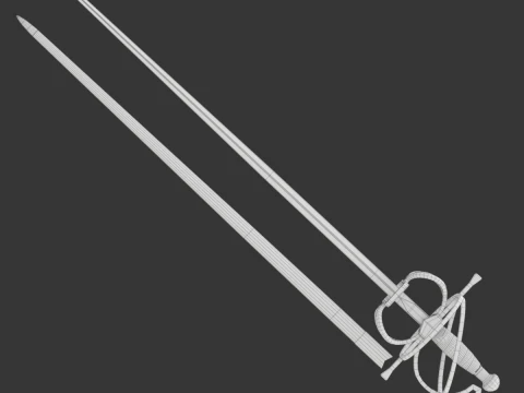 Medieval Fencing Sword 3D Model