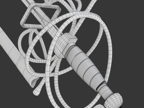 Medieval Fencing Sword 3D Model