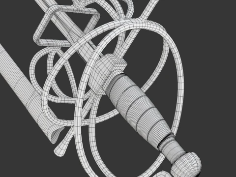 Medieval Fencing Sword 3D Model