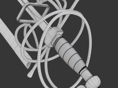 Medieval Fencing Sword 3D Model