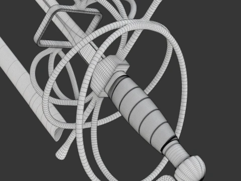 Medieval Fencing Sword 3D Model
