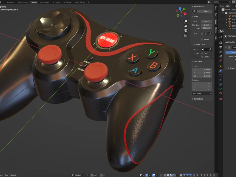 Wireless Bluetooth Gamepad 3D Model