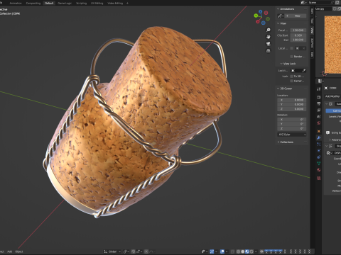 Champagne Cork 3D Model