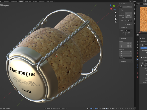 Champagne Cork 3D Model