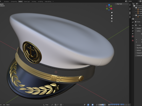 Navy Captain Hat 3D-Modell