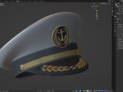 Navy Captain Hat 3D-Modell