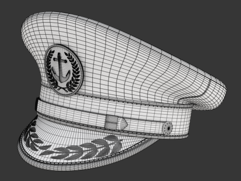 Navy Captain Hat 3D-Modell