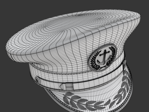 Navy Captain Hat 3D-Modell