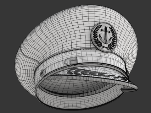 Navy Captain Hat 3D-Modell
