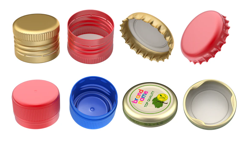 Zestaw zakrętek do butelek Model 3D .c4d .max .obj .3ds .fbx .stl .blend 