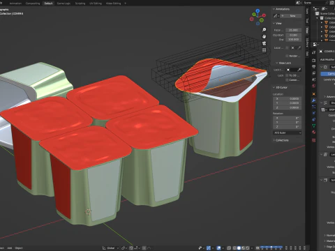 Yoghurt Buah Model 3D