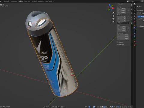 Bo&icirc;te de d&eacute;odorant Modèle 3D