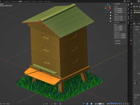 colmena de abejas Modelo 3D