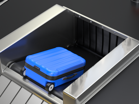Airport Claim Transporter with Baggage 3D मॉडल