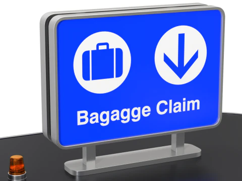 Airport Claim Transporter with Baggage 3D Model
